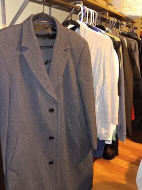 Virany Wool-Blend Dark Gray Men's Overcoat